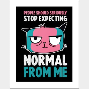 Stop Expecting Normal Funny Sarcasm Gift Posters and Art